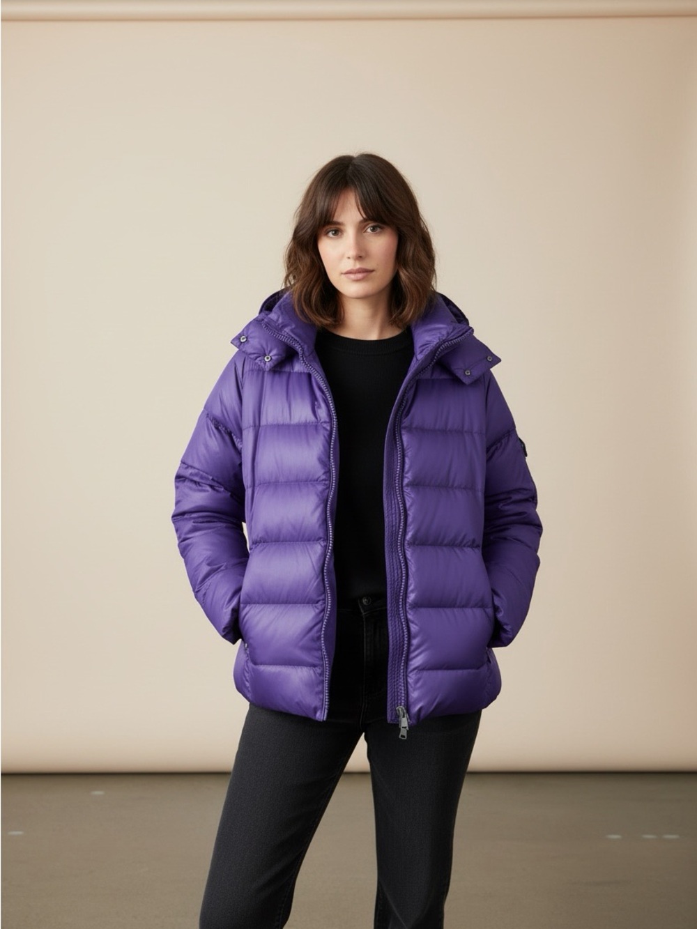 Ralph Lauren Purple Quilted Down Puffer Jacket